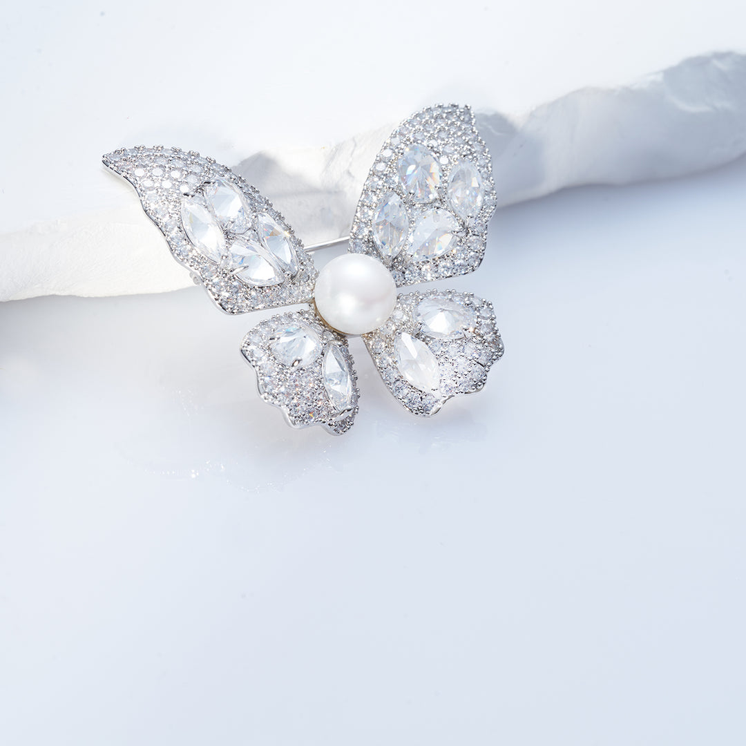 Broche perle baroque élégante WC00051 | JARDINS