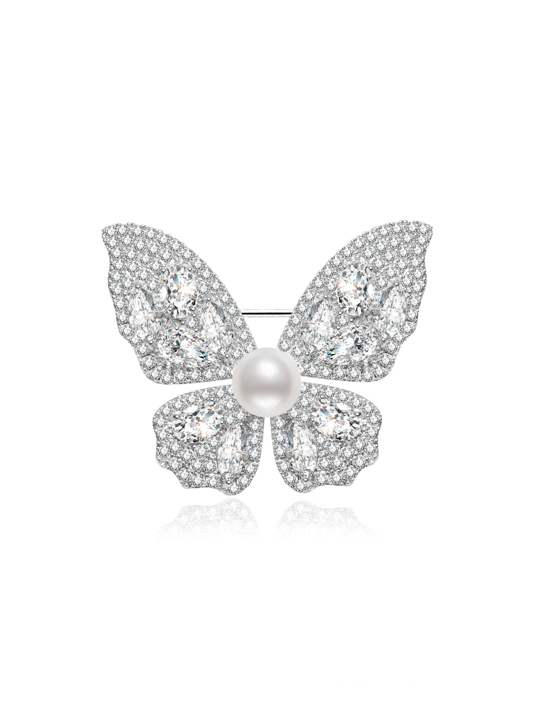Elegante Süßwasserperlen-Brosche WC00068 | BUTTERFLY