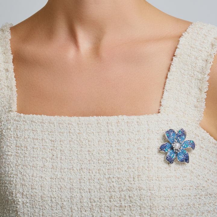 Broche de Perla de Agua Dulce Elegante WC00072 | ORQUÍDEA