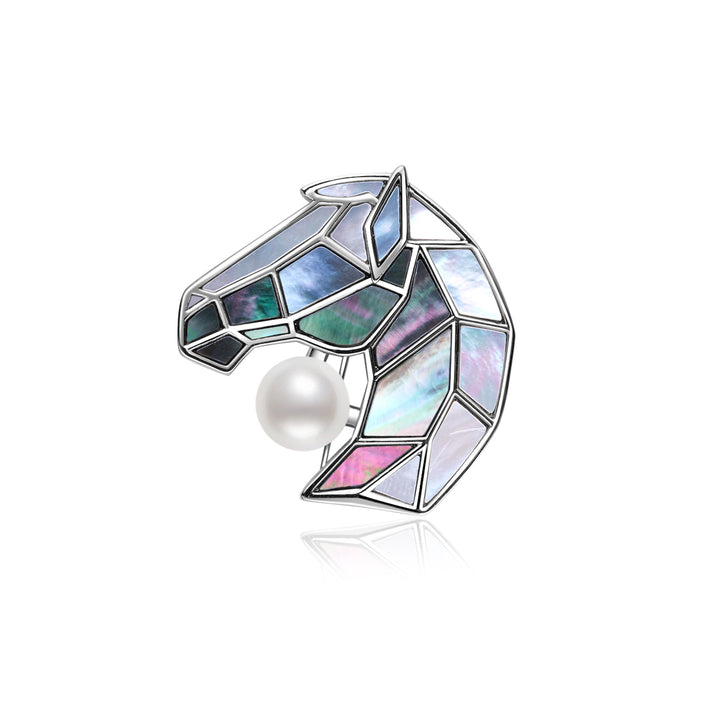 Top Grade Freshwater Pearl Brooch WC00083| HORSE - PEARLY LUSTRE