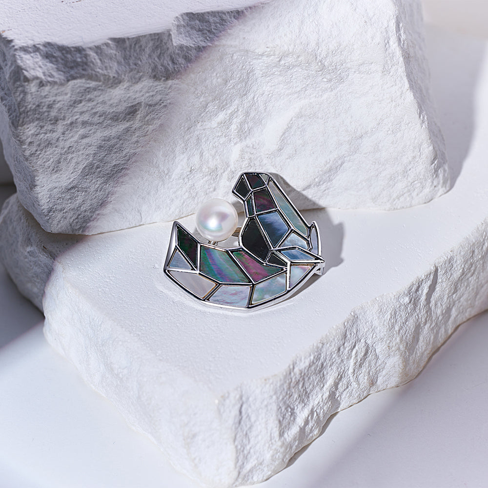 トップグレード淡水パールブローチ WC00083| HORSE