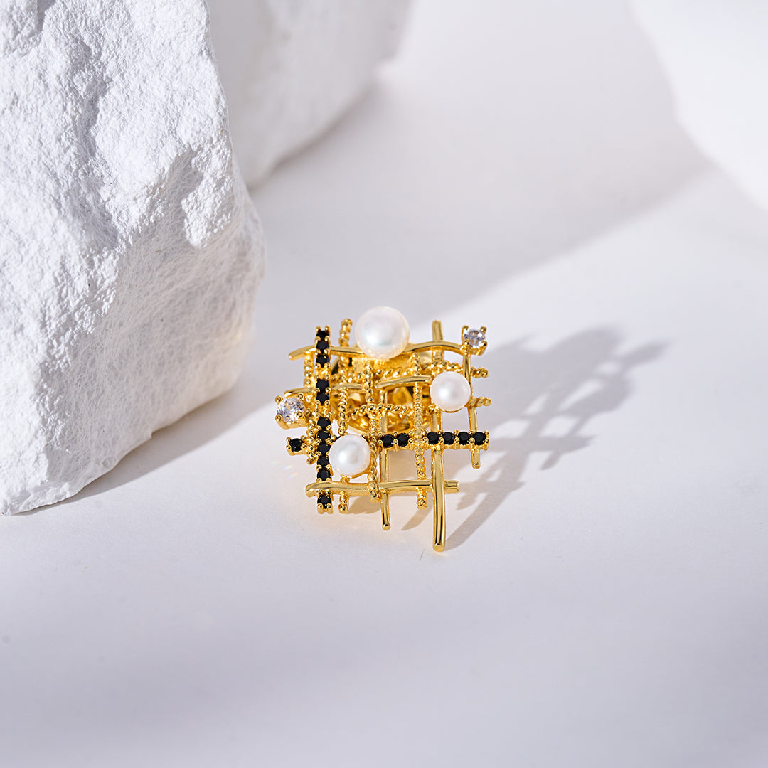 Top Grade Freshwater Pearl Brooch WC00084 | TWEED - PEARLY LUSTRE