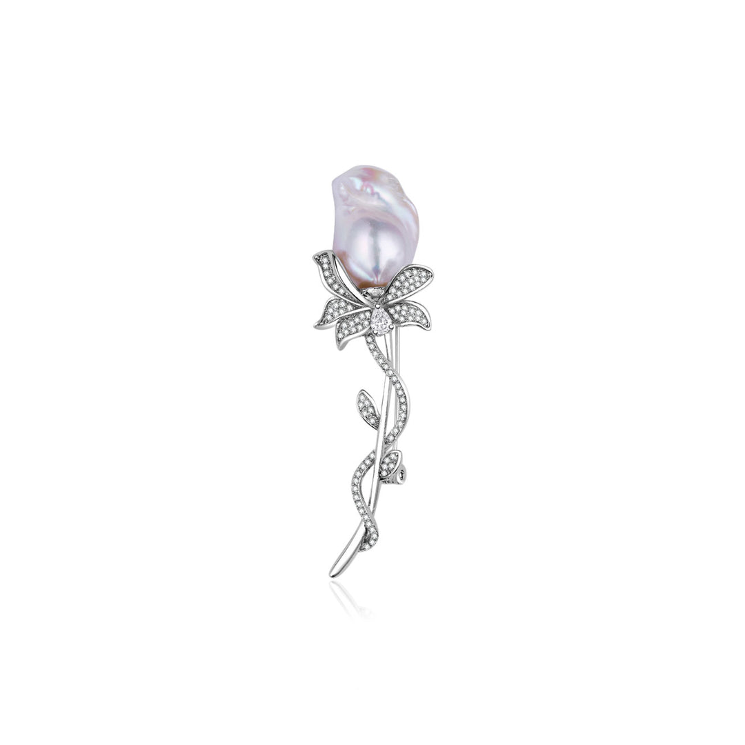 Elegant Baroque Pearl Brooch WC00086 - PEARLY LUSTRE