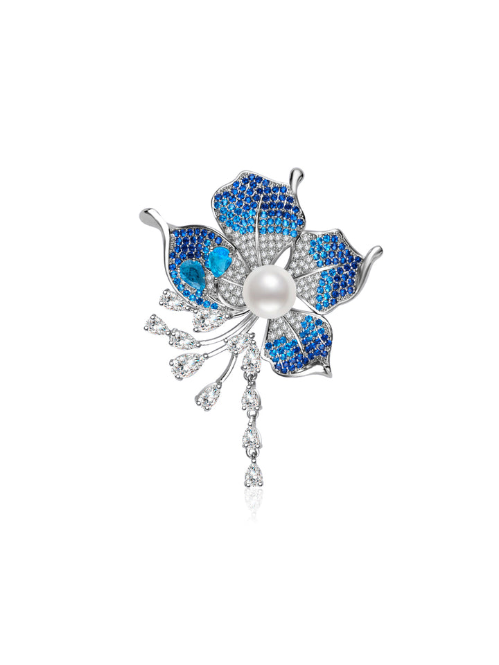Broche elegante de perla de agua dulce WC00092