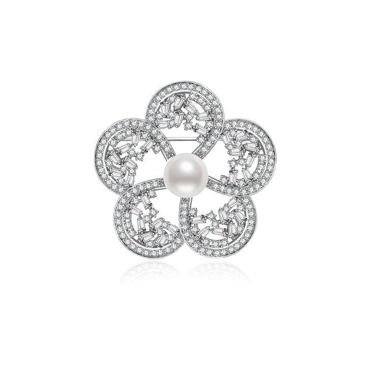 Elegant Freshwater Pearl Brooch WC00093 - PEARLY LUSTRE