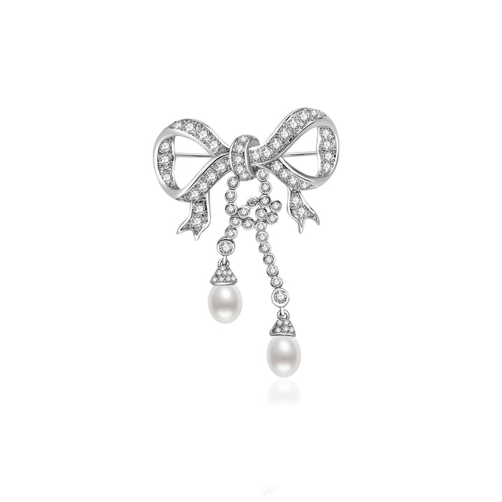 Elegant Freshwater Pearl Brooch WC00094 - PEARLY LUSTRE