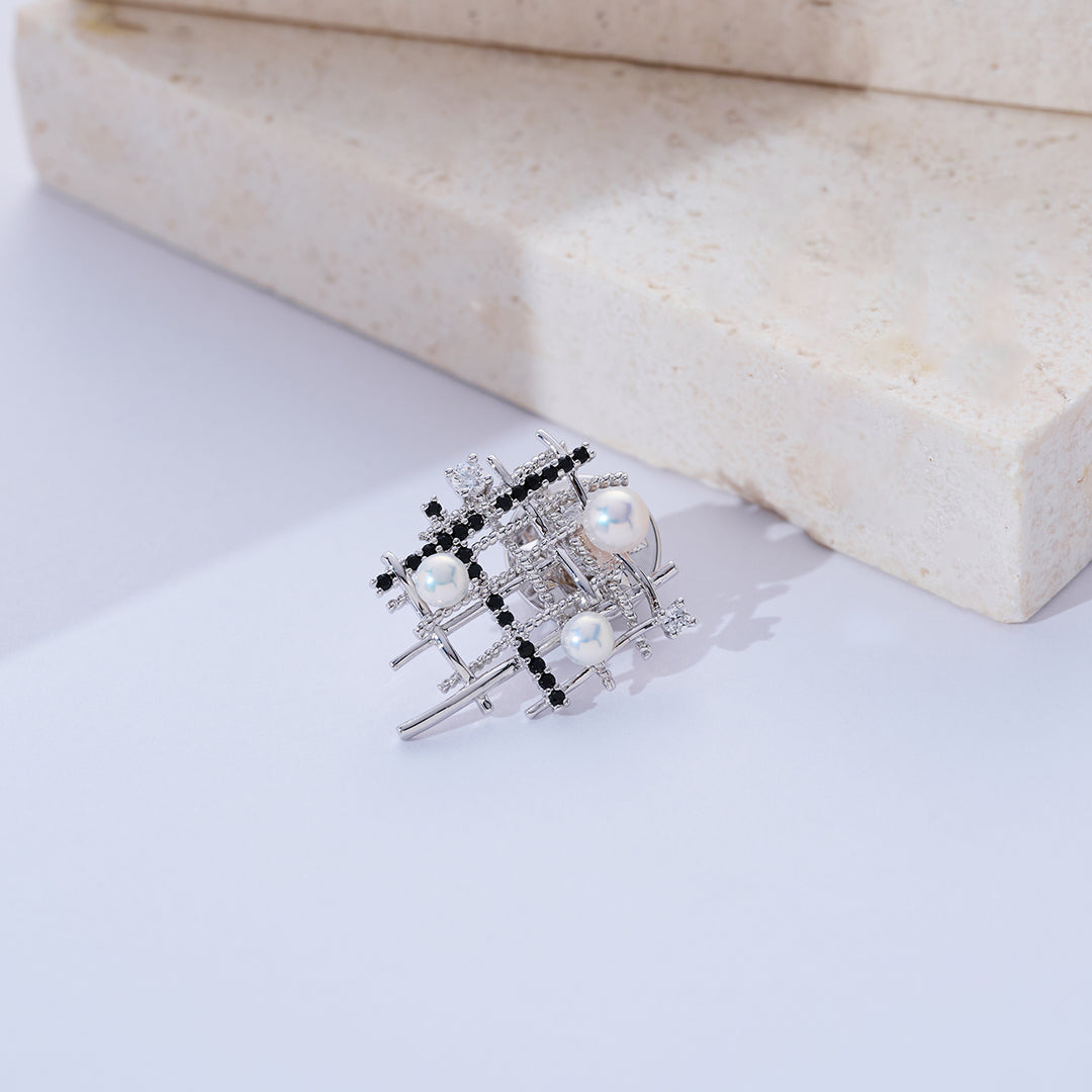 Broche de perla de agua dulce de primera calidad WC00095 | TWEED