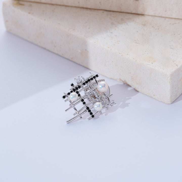 Broche de perla de agua dulce de primera calidad WC00095 | TWEED