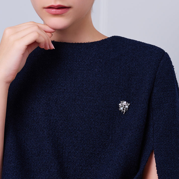 Broche de perla de agua dulce de primera calidad WC00095 | TWEED