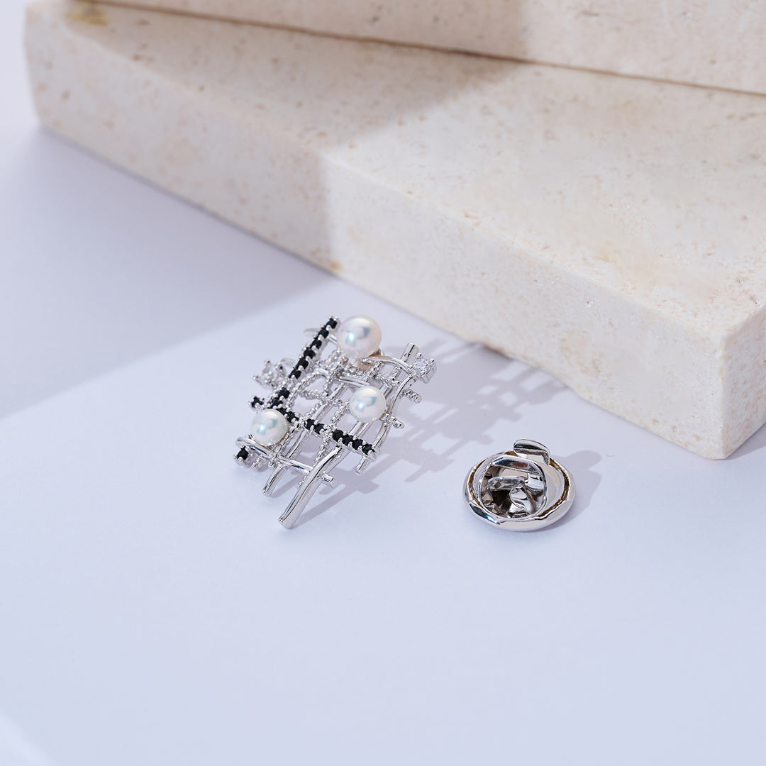 Broche de perla de agua dulce de primera calidad WC00095 | TWEED