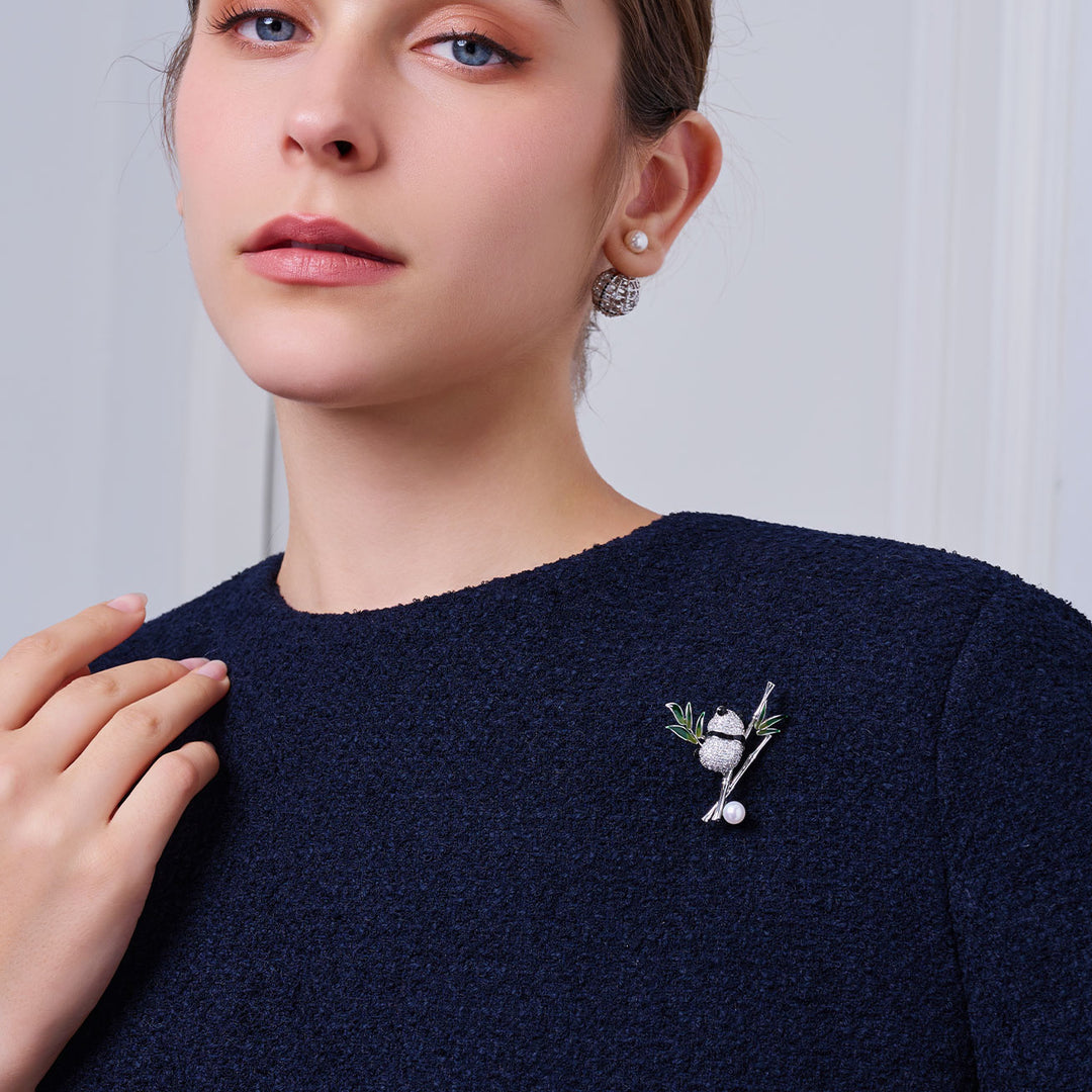 Spilla con Perla d'Acqua Dolce di Prima Qualità WC00098 | PANDA