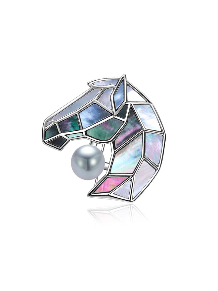 Spilla di Perle Akoya di Prima Qualità WC00100 | HORSE