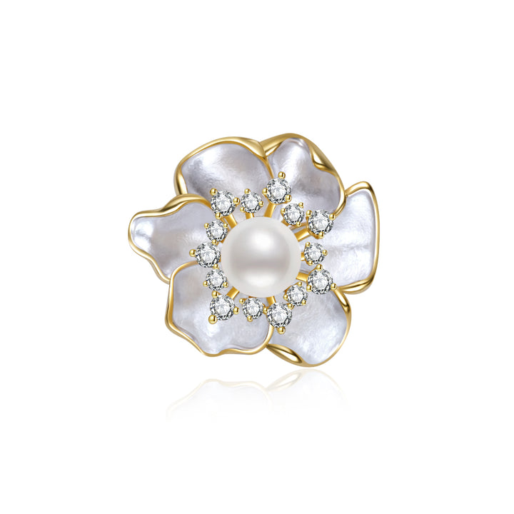 优雅淡水珍珠胸针 WC00101