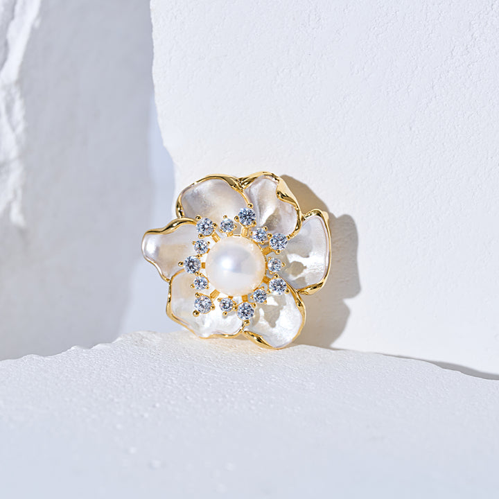 エレガントな淡水パールブローチ WC00101