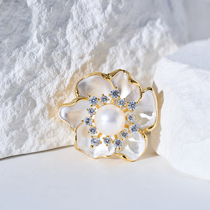 エレガントな淡水パールブローチ WC00101