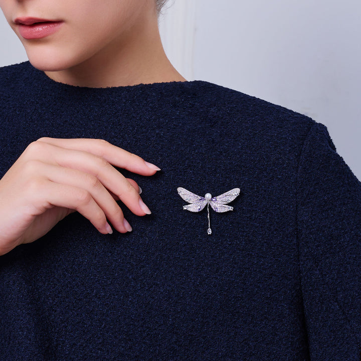 Spilla elegante con perla d'acqua dolce WC00102