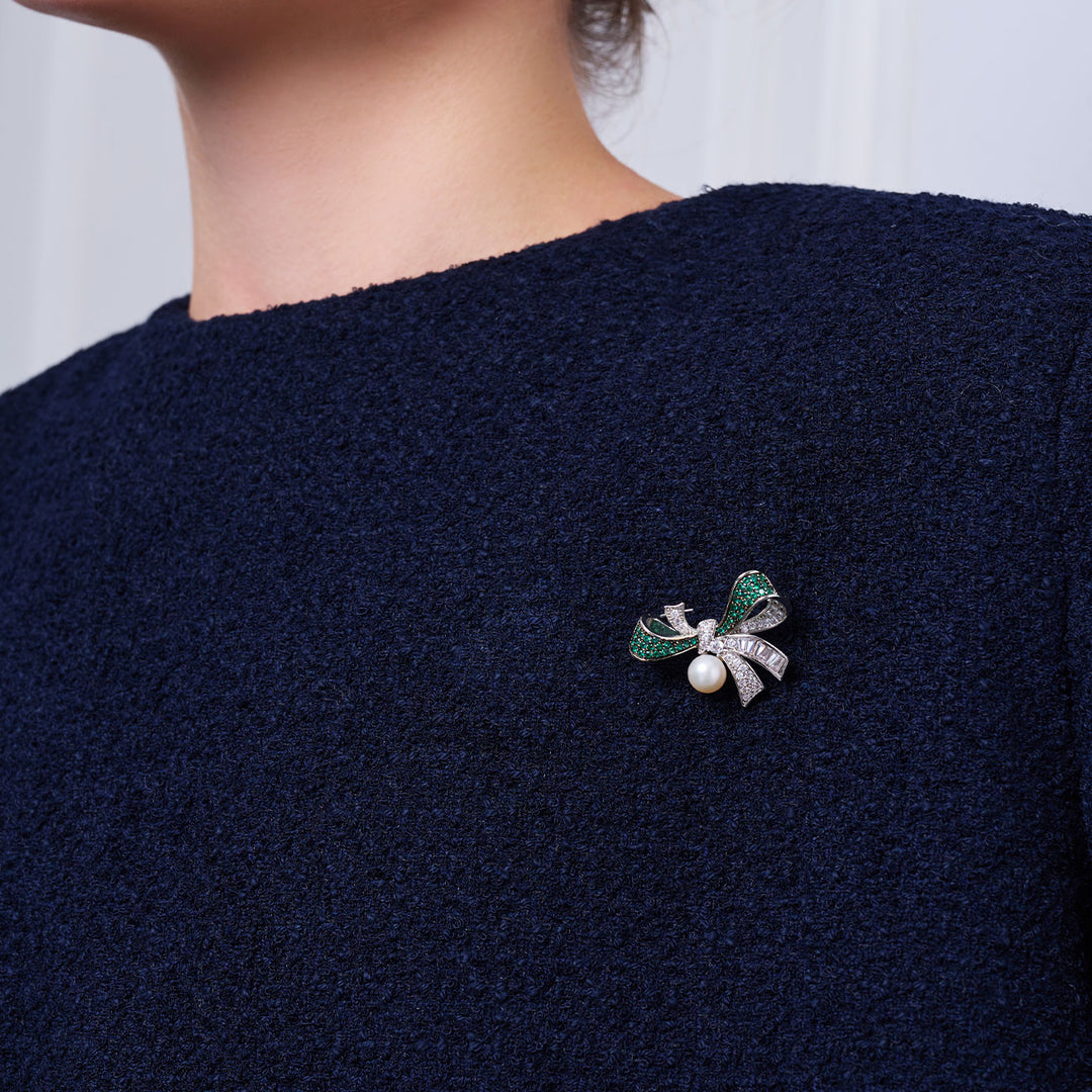 Broche elegante de perla de agua dulce WC00103