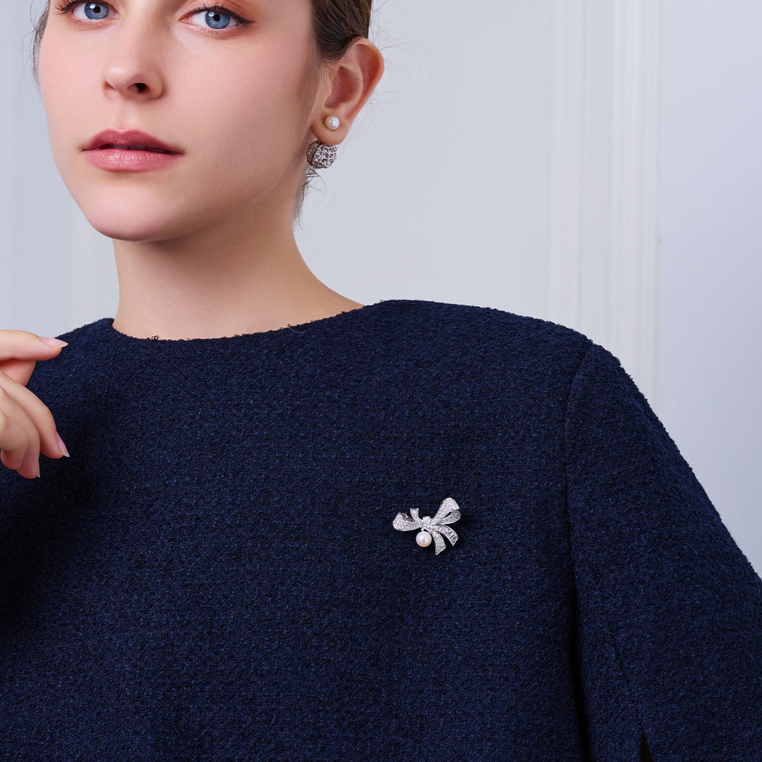 Broche élégante en perle d'eau douce WC00104 | RUBAN