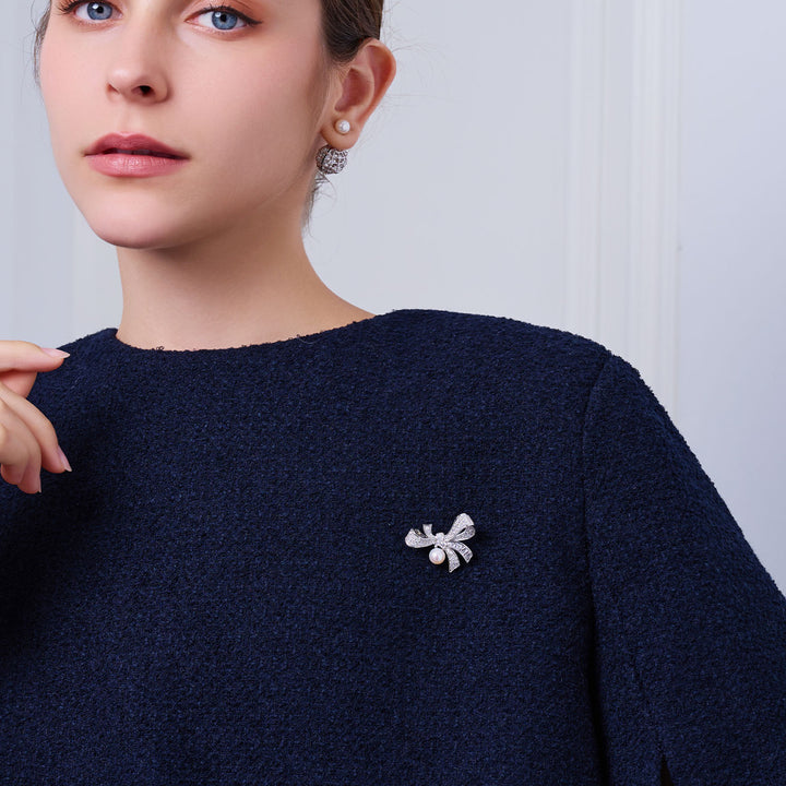 Broche élégante en perle d'eau douce WC00104 | RUBAN