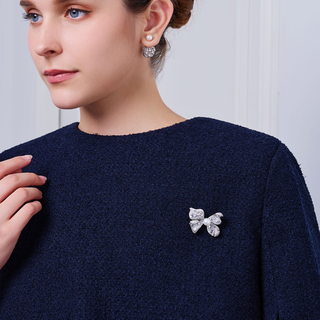 優雅淡水珍珠胸針 WC00105