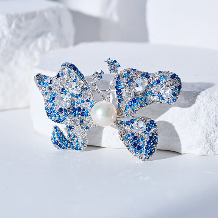 Broche elegante de perla de agua dulce WC00106