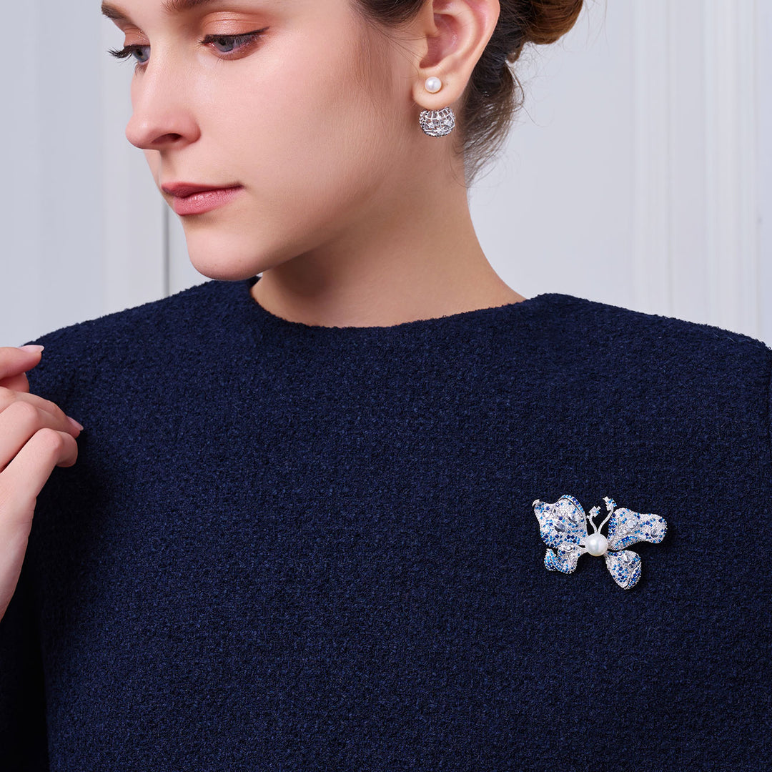 优雅淡水珍珠胸针 WC00106