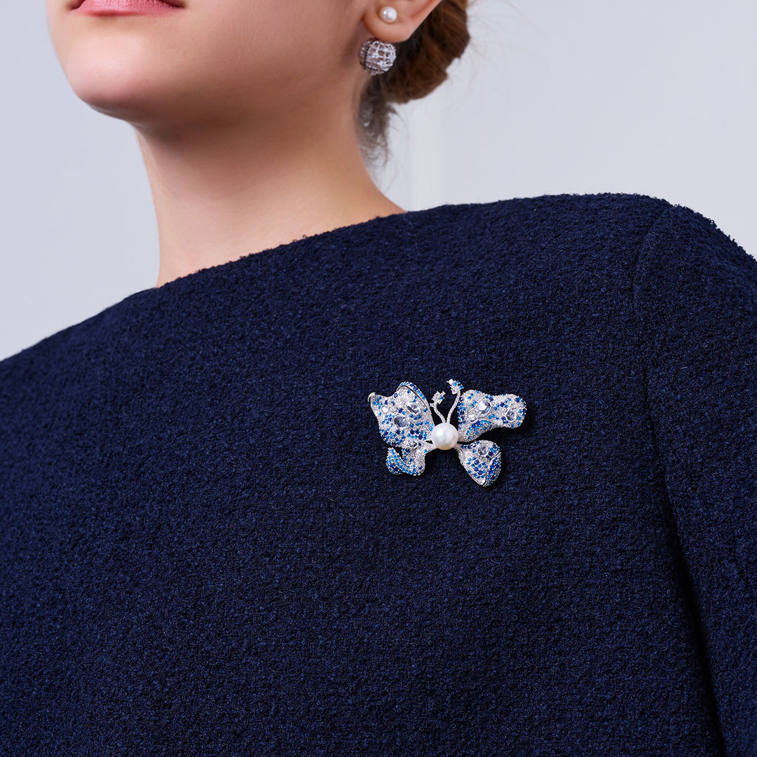 优雅淡水珍珠胸针 WC00106