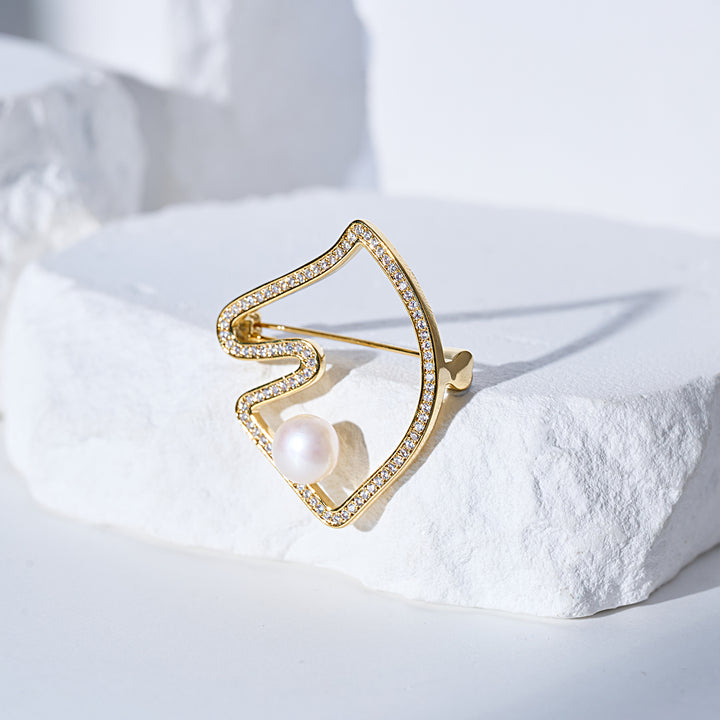 トップグレード淡水パールブローチ WC00107 | HORSE