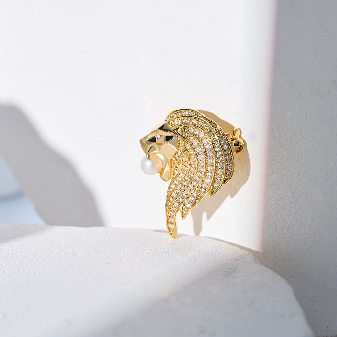 Hochwertige Süßwasserperlen-Brosche WC00108 | MERLION