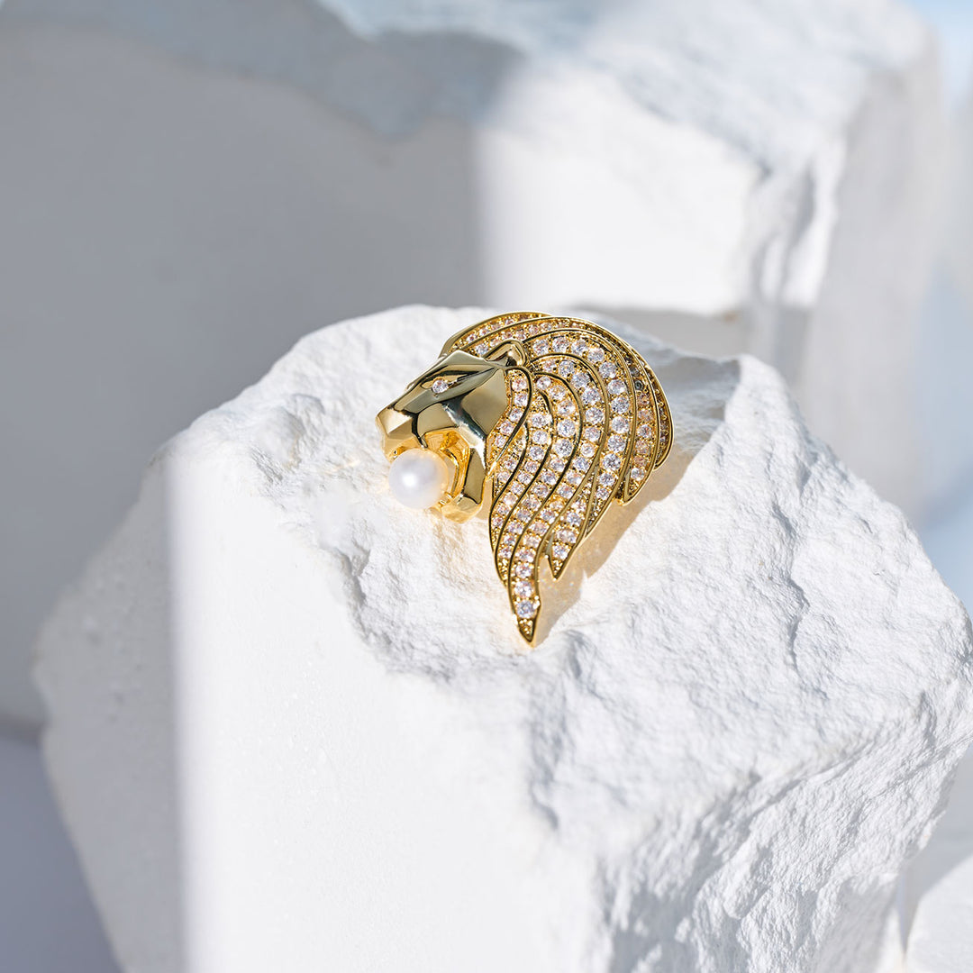 Hochwertige Süßwasserperlen-Brosche WC00108 | MERLION