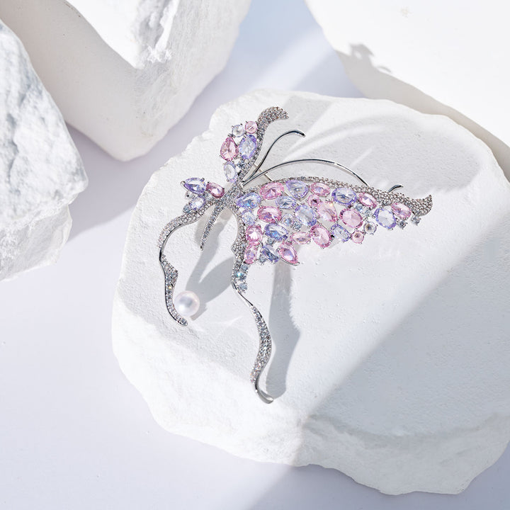 Spilla elegante con perla d'acqua dolce WC00110