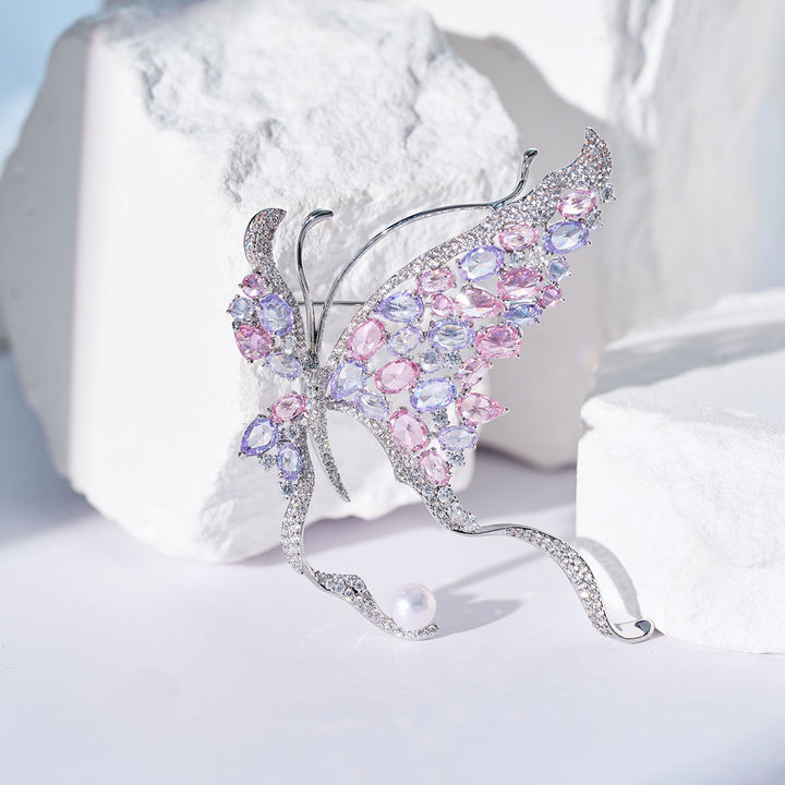 Spilla elegante con perla d'acqua dolce WC00110