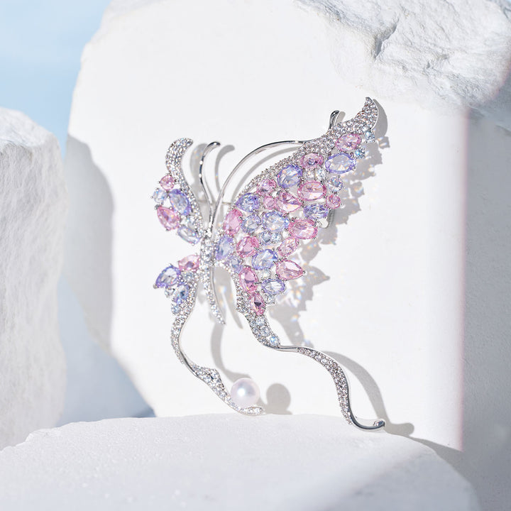 Spilla elegante con perla d'acqua dolce WC00110