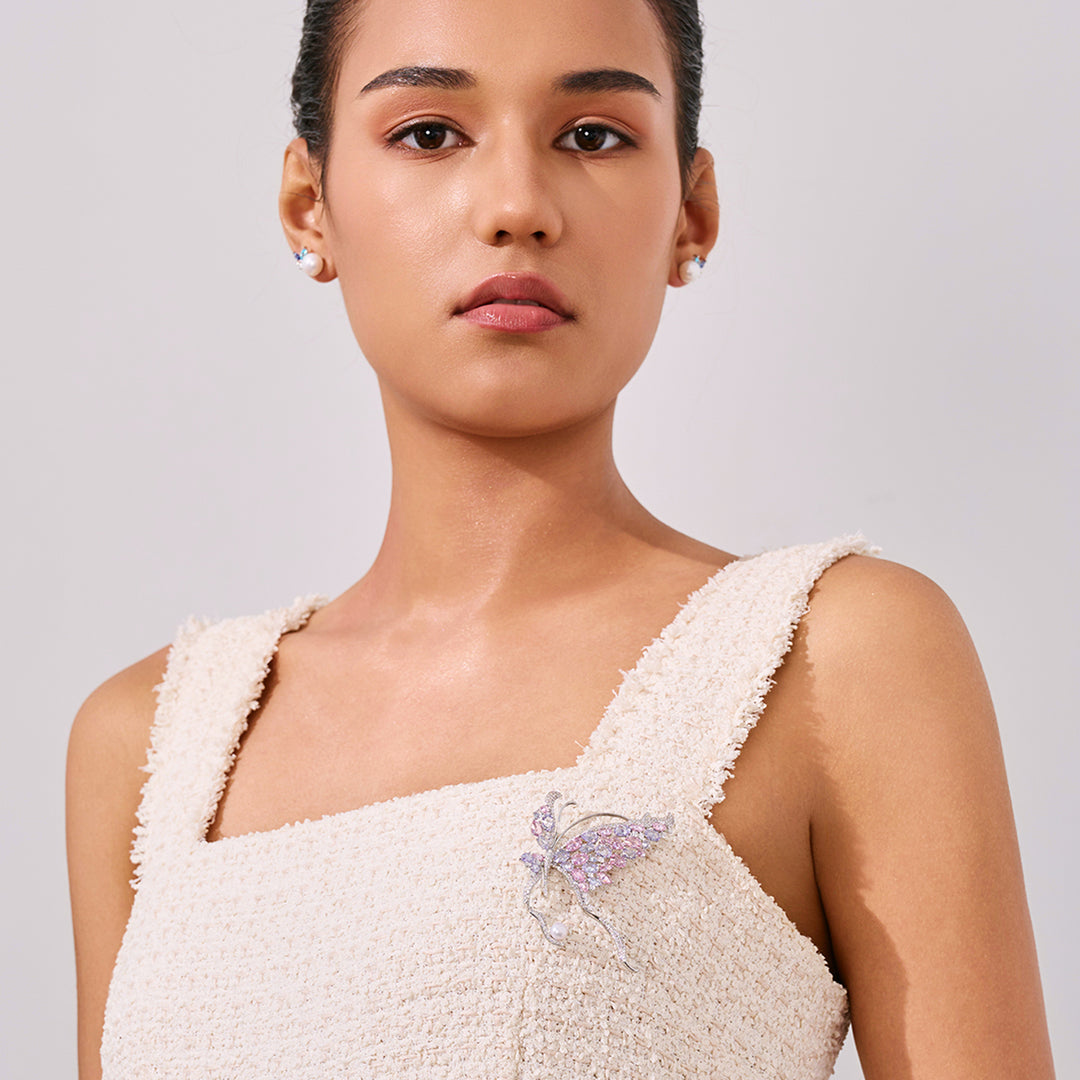 우아한 담수 진주 브로치 WC00110