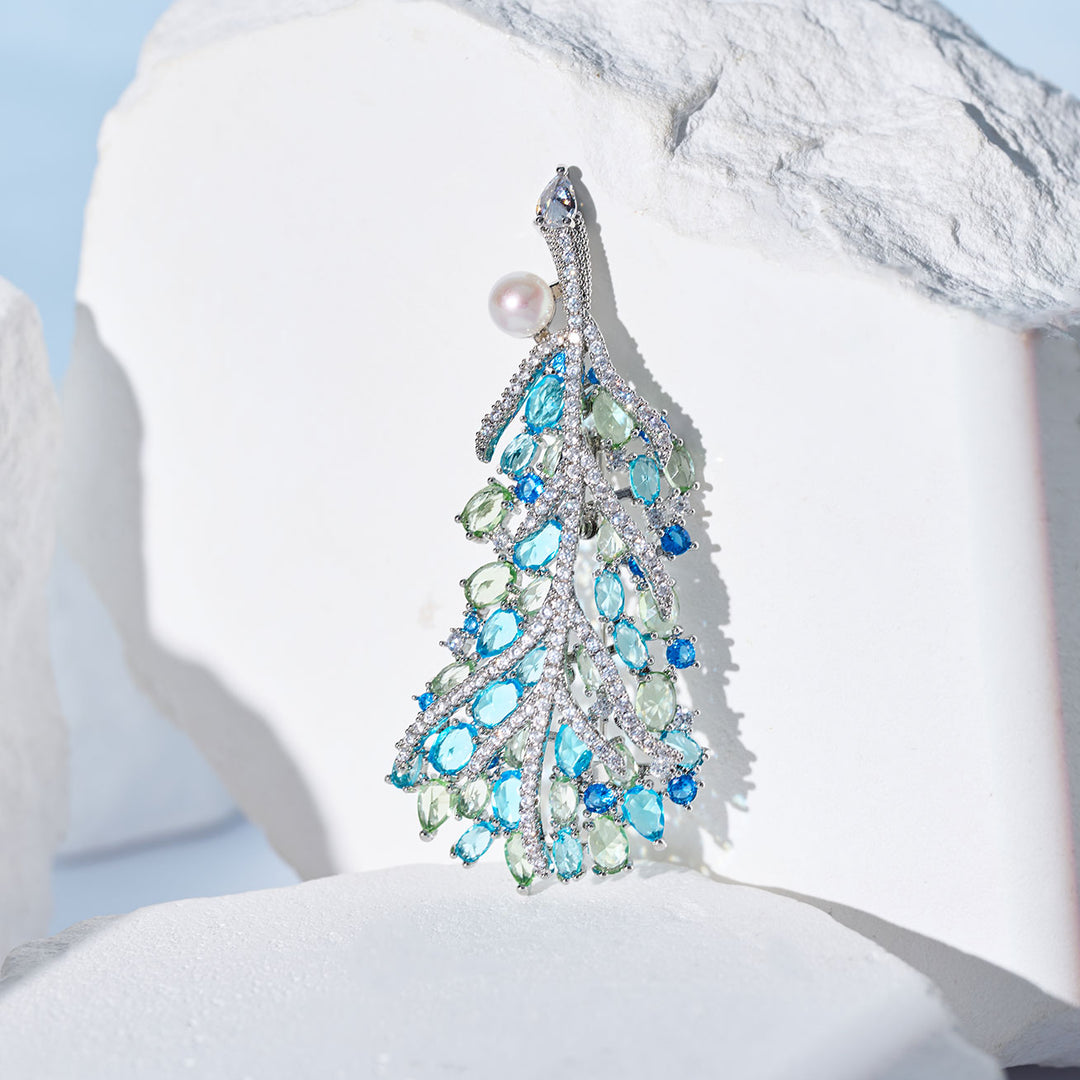 エレガントな淡水パールブローチ WC00111