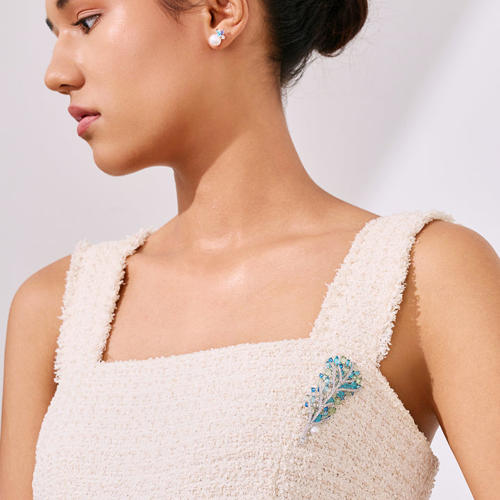 優雅淡水珍珠胸針 WC00111