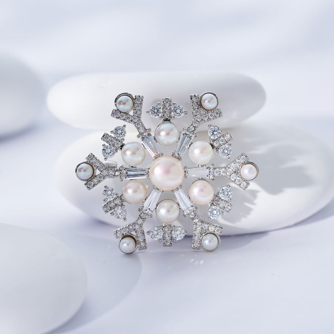 エレガントな淡水パールブローチ WC00113