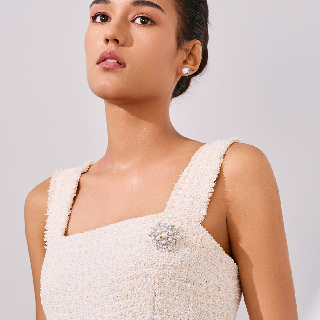 优雅淡水珍珠胸针 WC00113