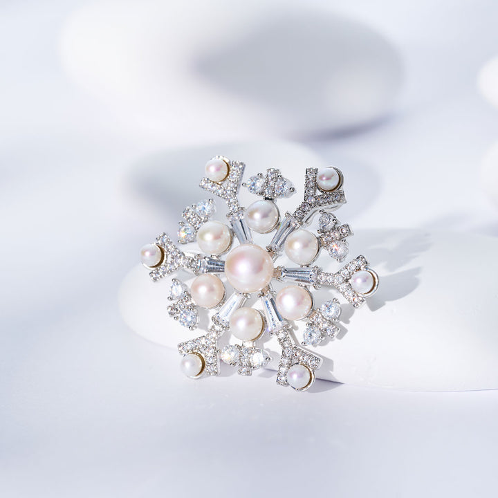 エレガントな淡水パールブローチ WC00113