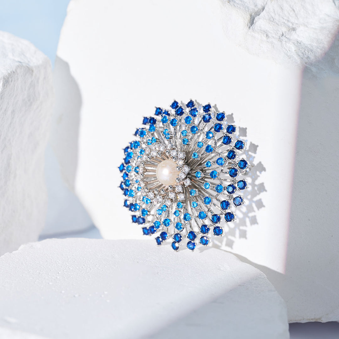 Broche élégante en perle d'eau douce WC00114