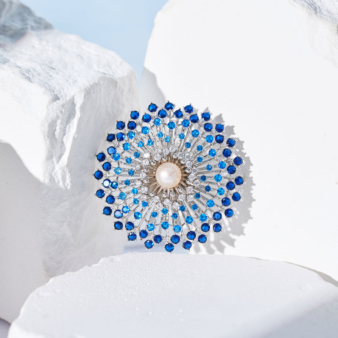 Broche élégante en perle d'eau douce WC00114