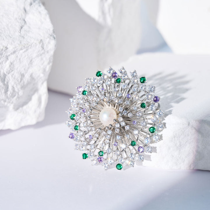 Spilla elegante con perla d'acqua dolce WC00115