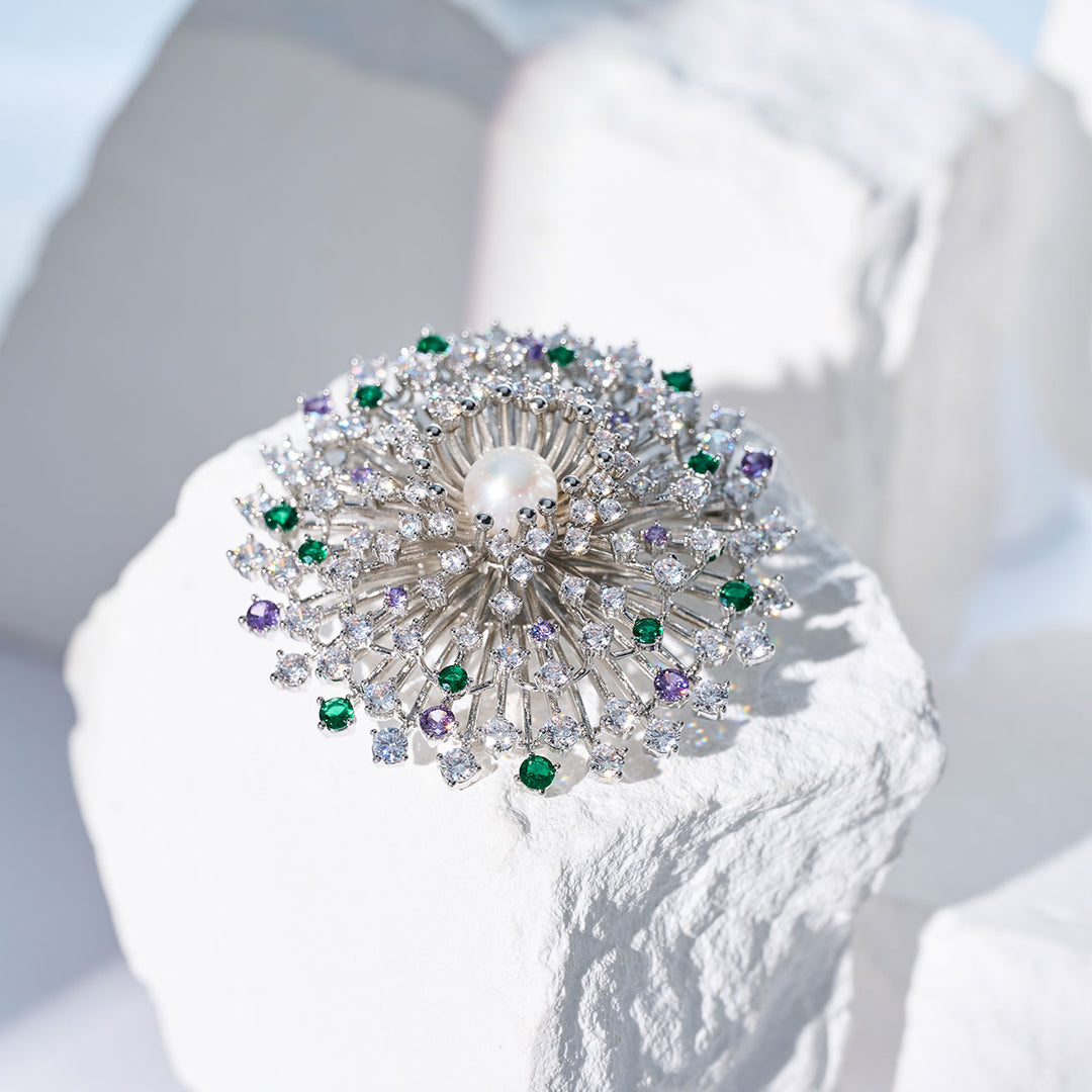 Spilla elegante con perla d'acqua dolce WC00115