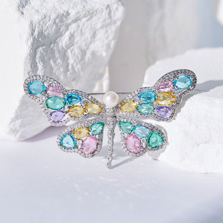 Broche elegante de perla de agua dulce WC00116