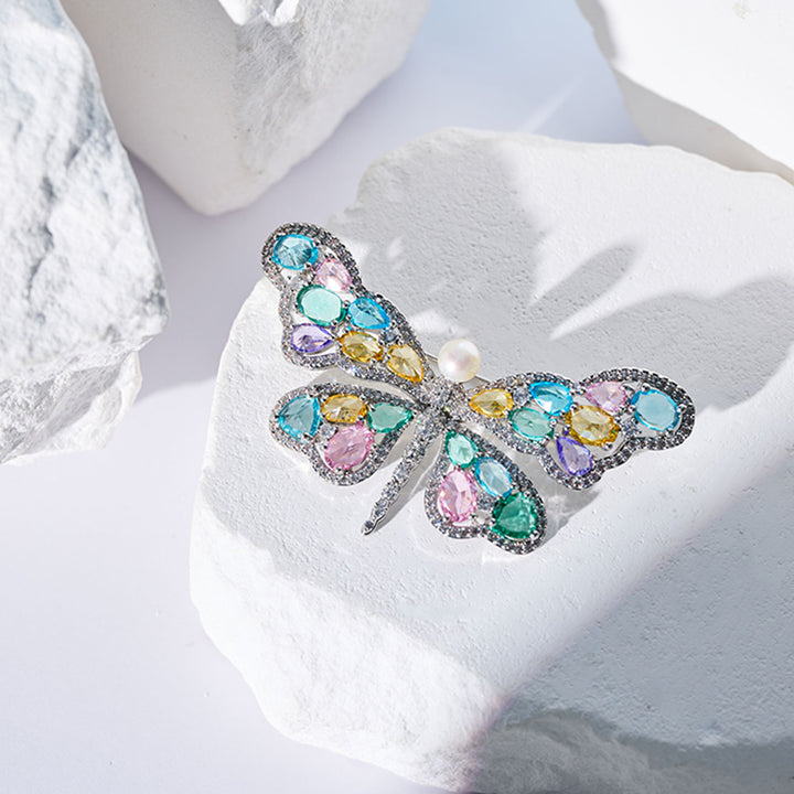 Broche elegante de perla de agua dulce WC00116