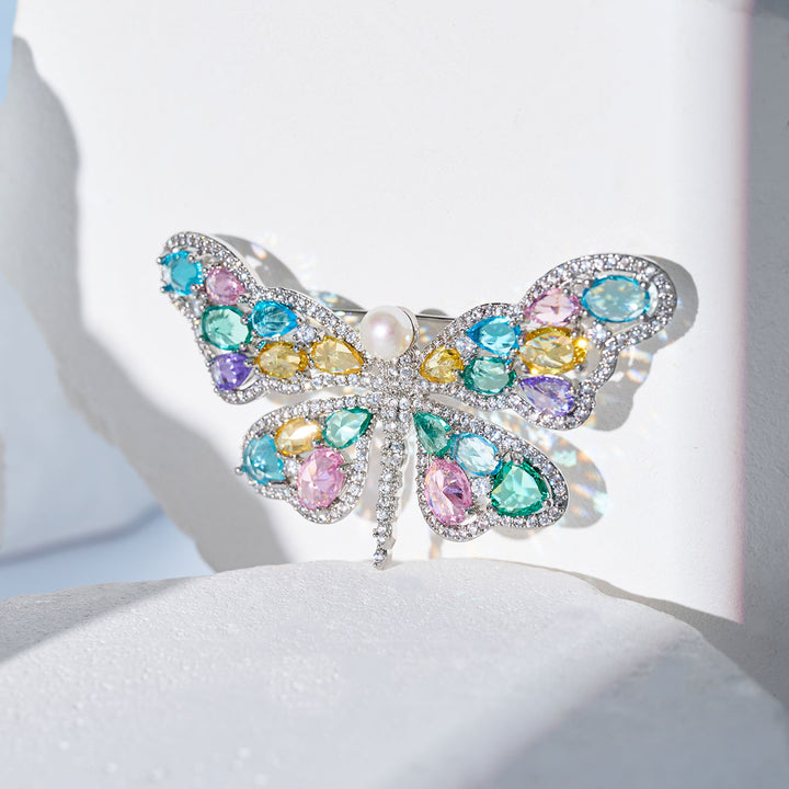 Broche elegante de perla de agua dulce WC00116