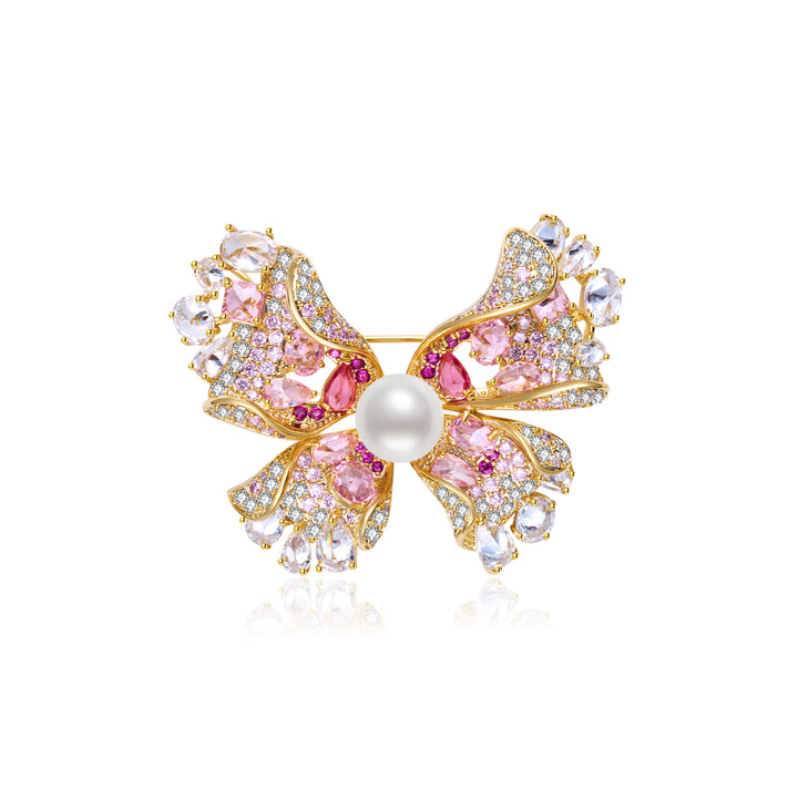 Elegant Freshwater Pearl Brooch WC00117 | BUTTERFLY