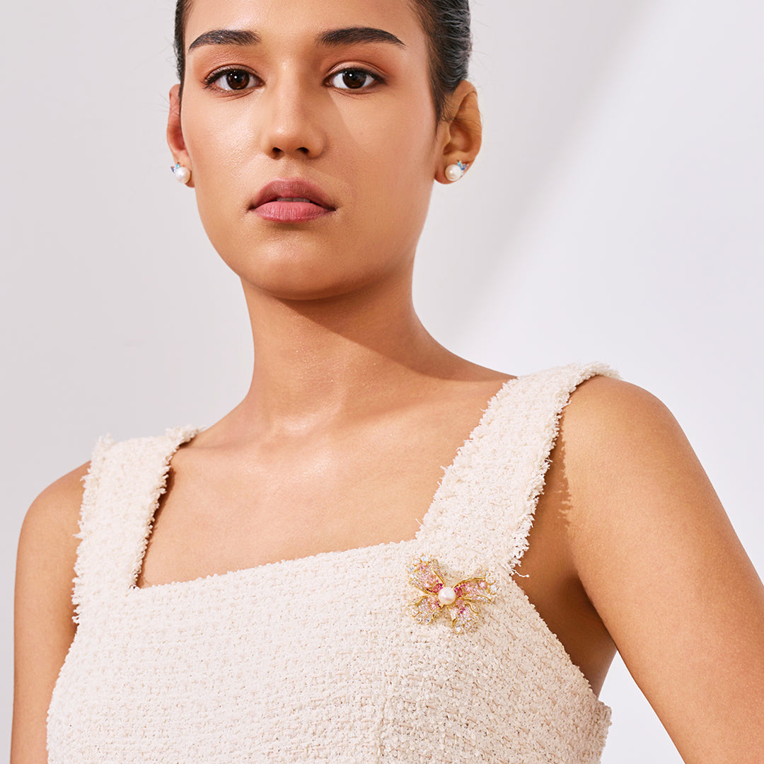 Elegant Freshwater Pearl Brooch WC00117 | BUTTERFLY