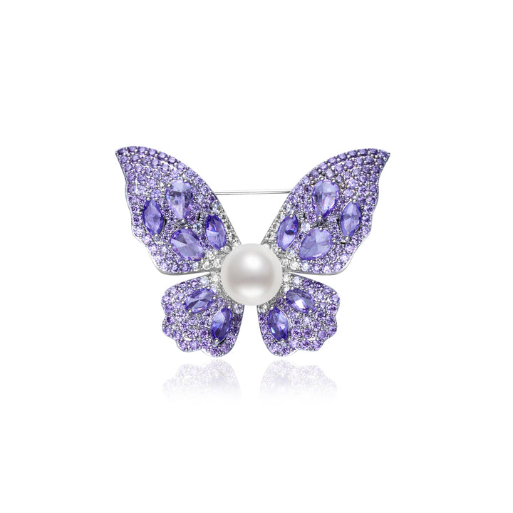 Elegant Freshwater Pearl Brooch WC00121 | BUTTERFLY