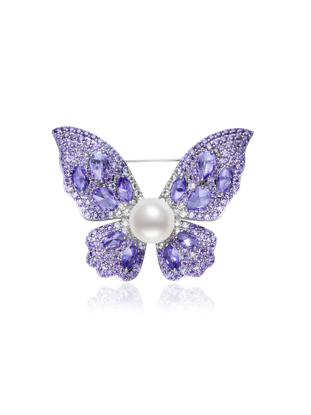 Spilla elegante con perla d'acqua dolce WC00121 | BUTTERFLY